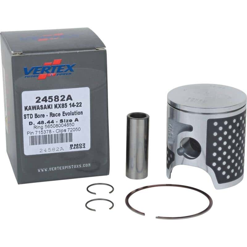 Vertex Pistons — Vertex Piston 14-24 Kawasaki KX 85 85cc Cast Race Evolution Piston Kit - view 2