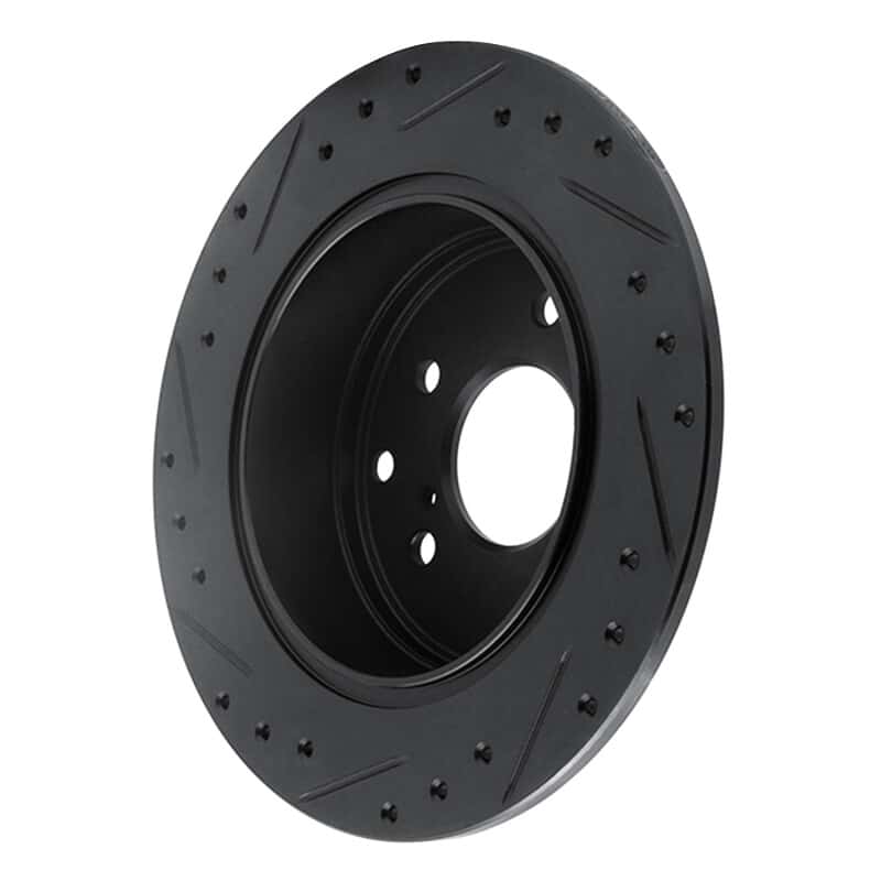 R1 Concepts — R1 90-96 Infiniti Q45 Rear Right Drilled & Slotted Black Brake Rotor
R1 Brake Rotor Drill - view 4