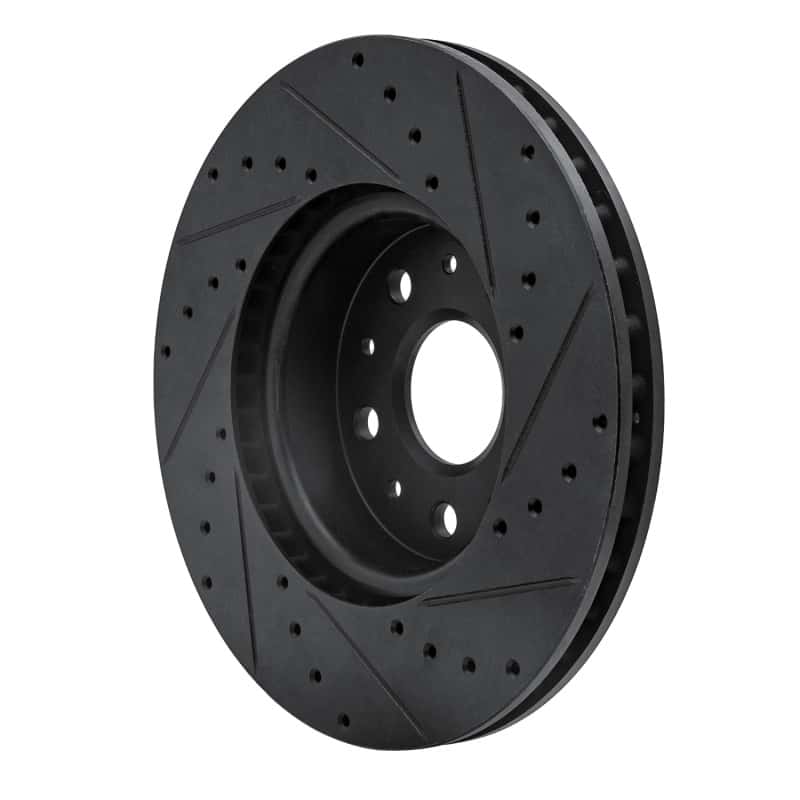 R1 Concepts — R1 16-25 Cadillac CT5 Front Left Drilled & Slotted Black Brake Rotor
R1 Brake Rotor Drill - view 4