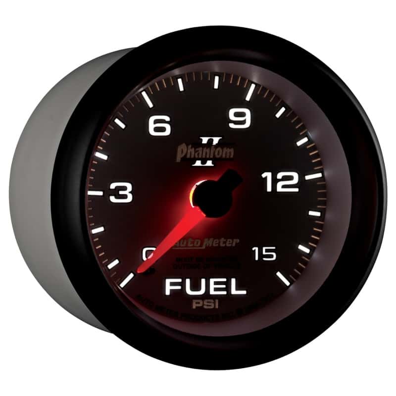 AutoMeter — Autometer Phantom II 2-5/8in 0-15PSI Mechanical Fuel Pressure Gauge
2-5/8" FUEL PRESS, 0 - view 12