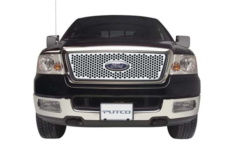 Putco — Putco 04-08 Ford F-150 (Honeycomb Grille) w/ Logo CutOut Punch Stainless Steel Grilles
Grille Insert - view 2