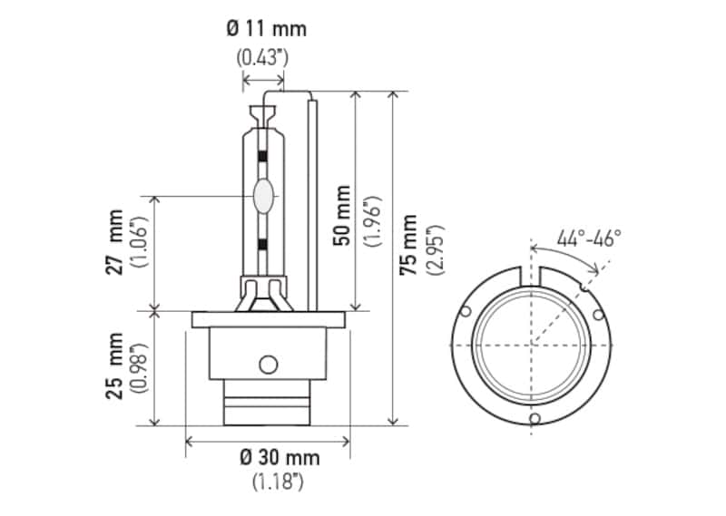 Hella — Hella Xenon D2S Bulb P32-2d 85V 35W 4300k
D2S 4300 K Xen Bulb - view 8