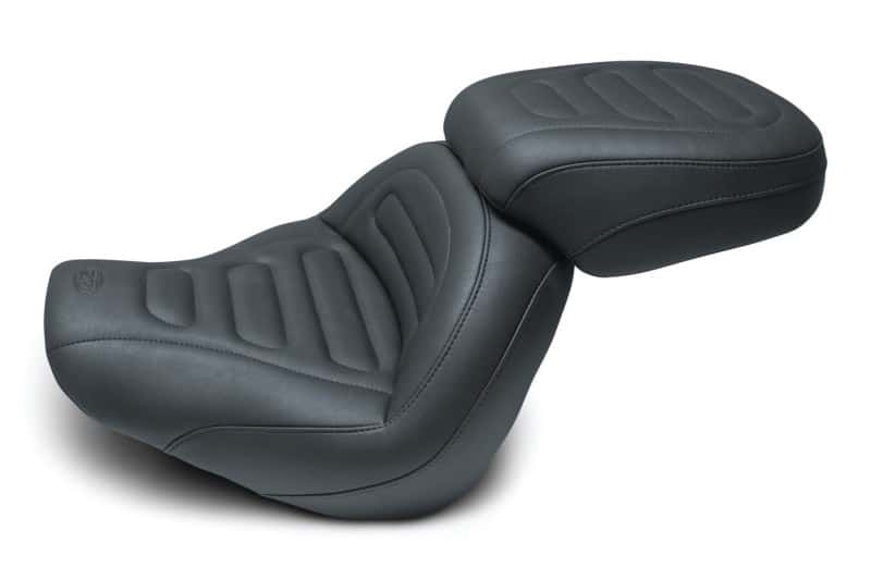 Mustang Motorcycle — Mustang 18-21 Harley Fat Bob Standard Touring Solo Seat Trapezoid- Black - view 1