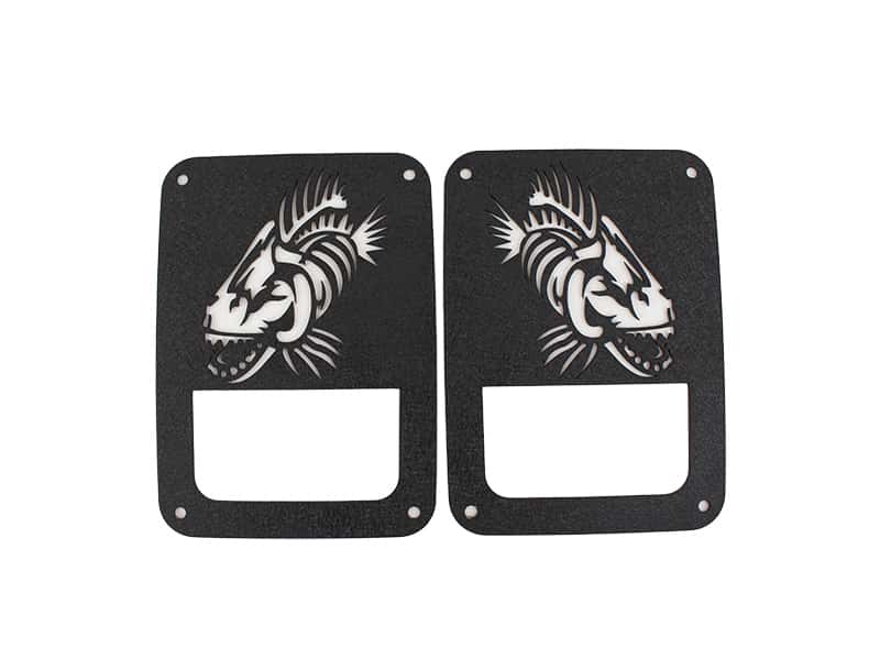 Fishbone Offroad — Fishbone Offroad 07-18 Jeep Wrangler JK - Black Textured Powdercoat Tail Light Covers - view 1
