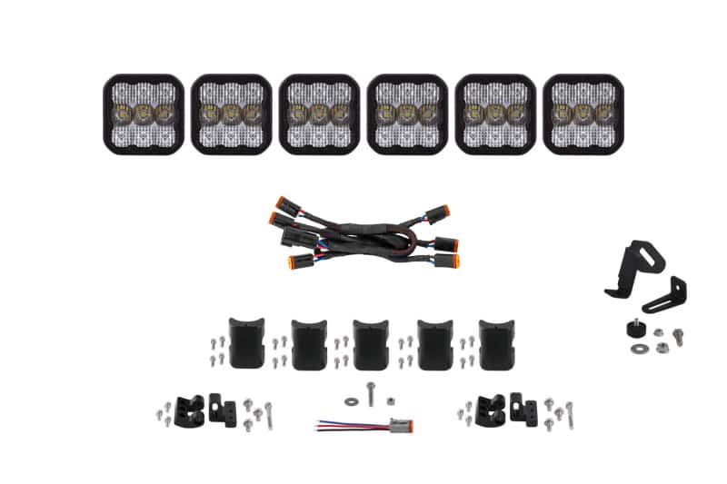 Diode Dynamics — Diode Dynamics SS5 Pro Universal CrossLink 6-Pod Lightbar - White Combo - view 1