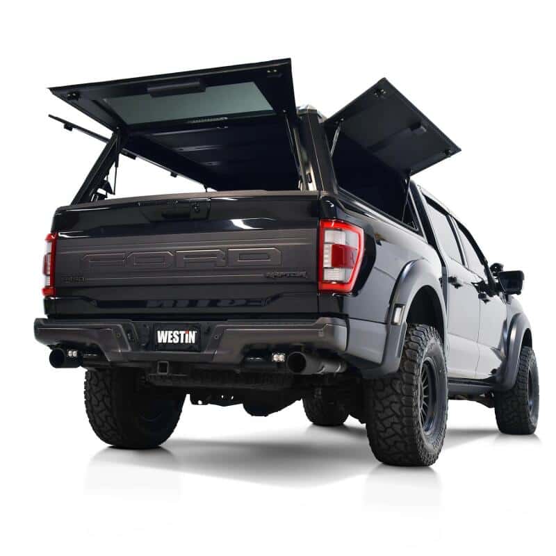 Westin — Westin EXP Truck Cap COMPLETE KIT A + BS (21-25 Ford F-150/Lightning/Raptor CC 5.5ft. Bed) - Black - view 6