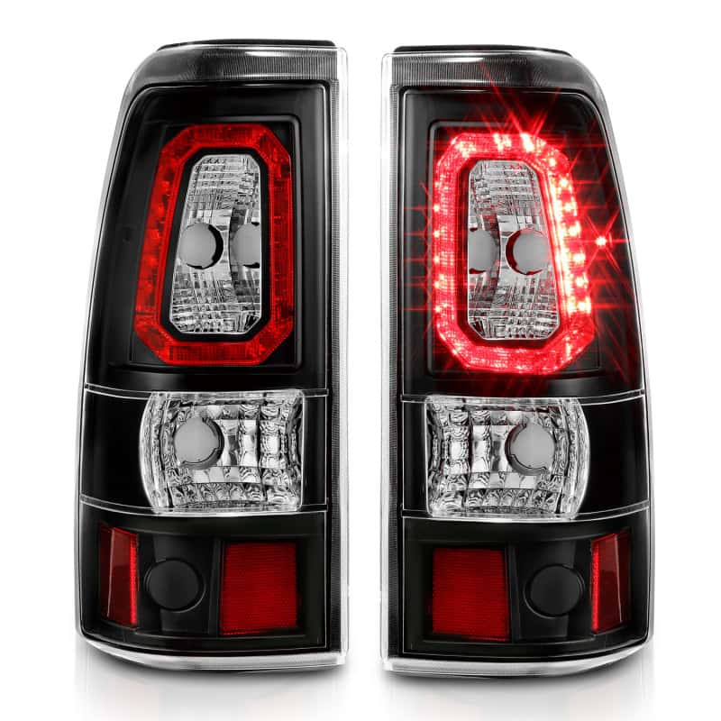 ANZO — ANZO 2003-2006 Chevy Silverado 1500 LED Taillights Plank Style Black w/Clear Lens - view 3