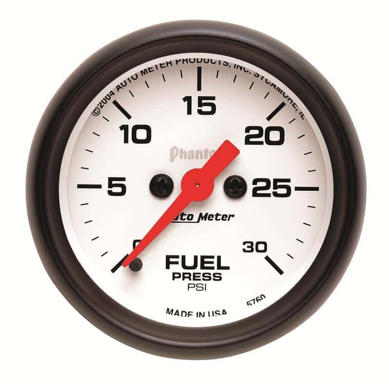 AutoMeter — Autometer Phantom Fuel Pressure gauge 52mm 0-30 PSI Full Sweep Elec
2" FUEL PRESS, 0-30 - view 1