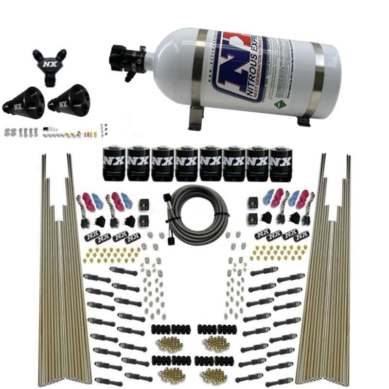 Nitrous Express — Nitrous Express 8 Cyl Dry Direct Port Four Stage 8 Solenoids Nitrous Kit (200-600HP) w/10lb Bottle
Injection System Kit
N2OSys - view 1