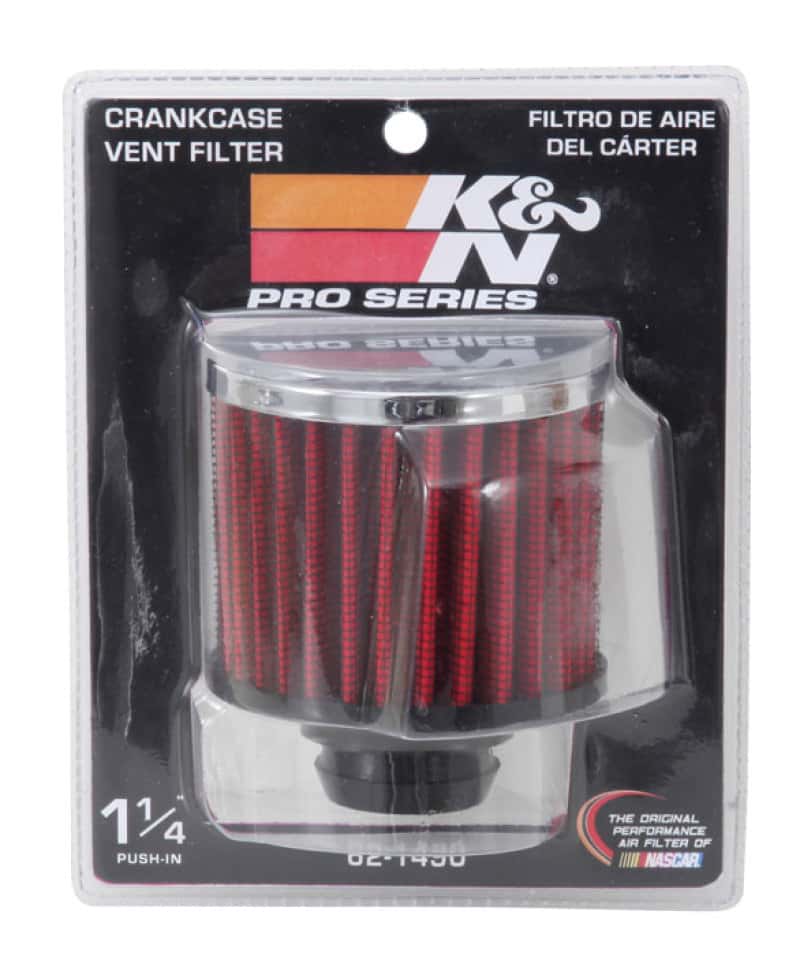K&N Engineering — K&N Rubber Base Chrome Top Push-In Crankcase Vent Filter 3in OD x 2-1/2in H.
Vent Air Filter/Brea
Vent Air Filter - view 6