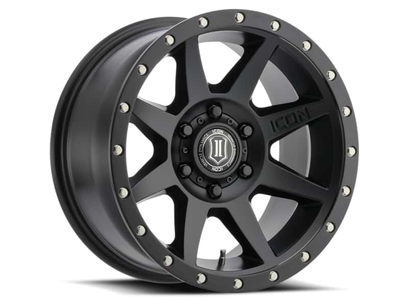 ICON — ICON Rebound 17x8.5 6x5.5 0mm Offset 4.75in BS 106.1mm Bore Satin Black Wheel
REBOUND WHEEL - view 1