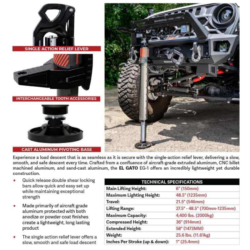 Go Rhino — Go Rhino Xventure Gear EG1 El Gato Hydraulic Jack - Graphite
EG1 Hydraulic Jack - view 3