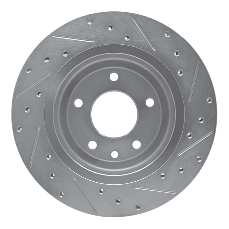R1 Concepts — R1 1995-2006 Jaguar VanDEN PLAS Rear Left Drilled & Slotted Silver Brake Rotor
R1 Brake Rotor Drill - view 5