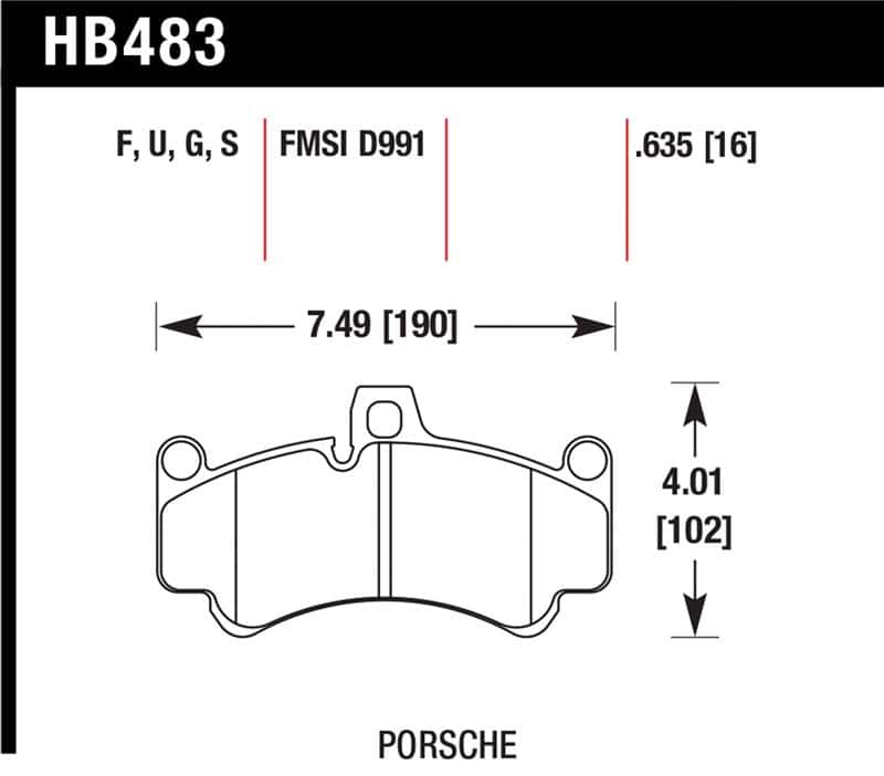 Hawk Performance — Hawk Porsche GT3 DTC-60 Street Front Brake Pads
Disc Brake Pad - view 1