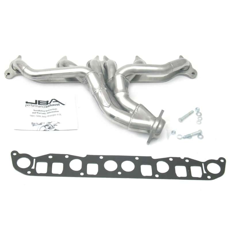 JBA — JBA 91-99 Jeep 4.0L 1-1/2in Primary Silver Ctd Cat4Ward Header
Exhaust Header - view 2