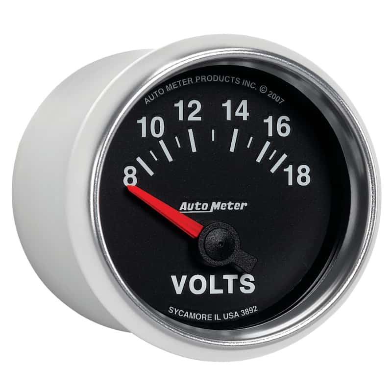 AutoMeter — Autometer GS 52mm 8-18 Volts Short Sweep Electronic Voltmeter Gauge
2-1/16" VOLTMETER, 8 - view 11