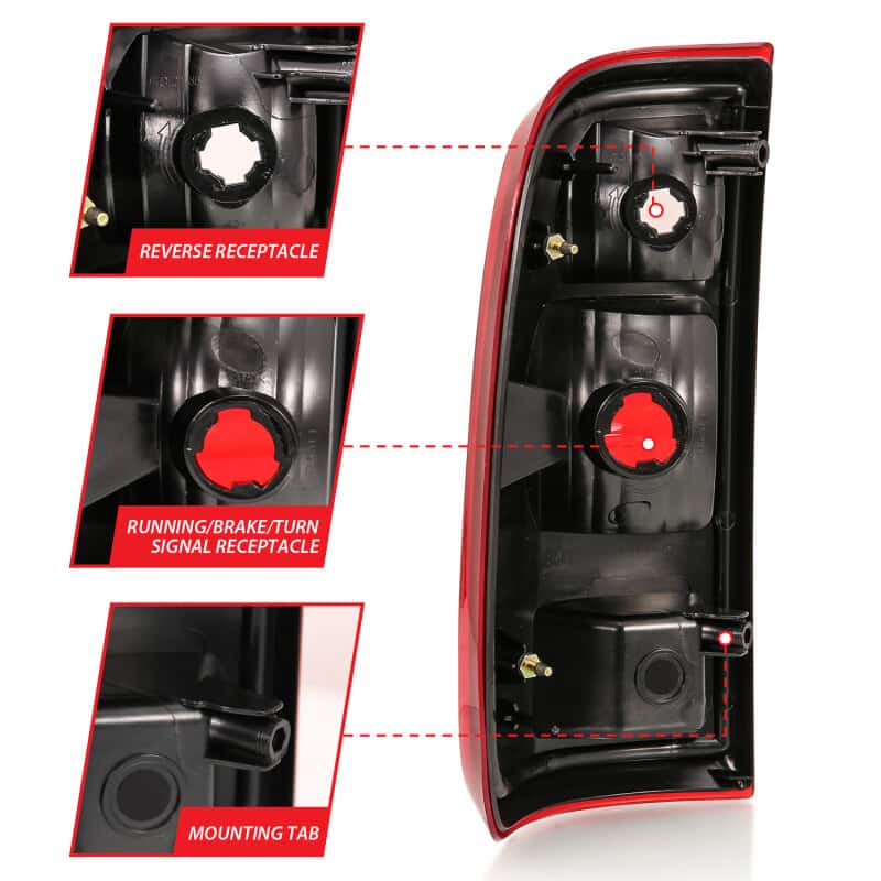 ANZO — ANZO 2008-2016 Ford F-250 Taillight Red/Clear Lens (OE Replacement) - view 10