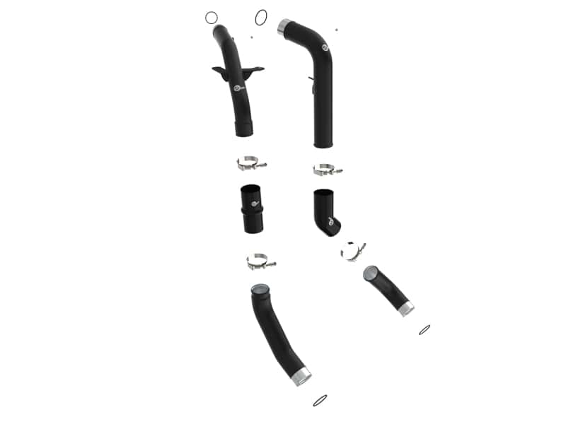aFe — aFe RAM 1500 20-22 V6-3.0L (td) BladeRunner 2-1/2 in & 3in Aluminum Hot & Cold Charge Pipe Kit Black
Charge Pipe Kit - view 2