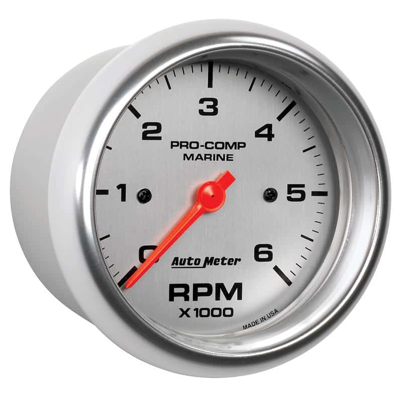AutoMeter — Autometer Marine Silver Ultra-Lite Gauge 3-3/8in Tachometer 6K RPM
3.4" TACH 6KRPM MS - view 4