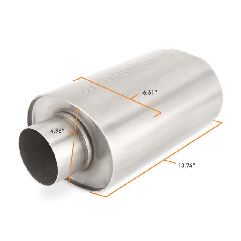 Mishimoto — Mishimoto Universal Resonator with 2.5in Inlet/Outlet - Brushed
Exhaust Resonator - view 3