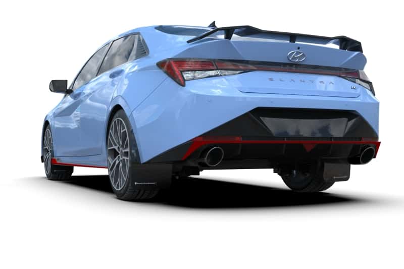 Rally Armor — Rally Armor 22-23 Hyundai Elantra N & N Line Black UR Mud Flap w/Light Blue Logo
Mud Flap - view 2