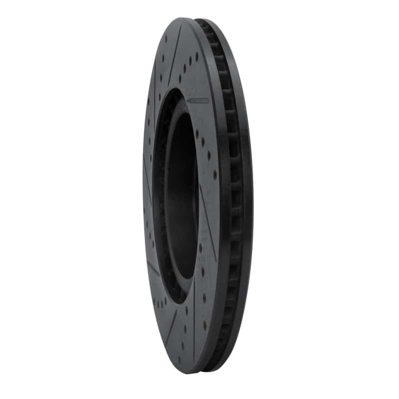 R1 Concepts — R1 04-08 Mazda RX-8 Front Right Drilled & Slotted Black Brake Rotor
R1 Brake Rotor Drill - view 4
