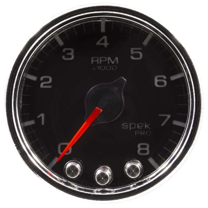 AutoMeter — Autometer Spek-Pro Gauge Tach 2 1/16in 8K Rpm W/ Shift Light & Peak Mem Blk/Chrm
GA 2" 8KRPM BCC SPEK - view 1