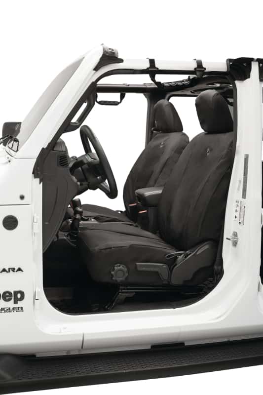 Bestop — Bestop 20-23 Jeep Gladiator / 18-2023 Wrangler JL 4-Door Front Seat Covers (Black Diamond) - view 1