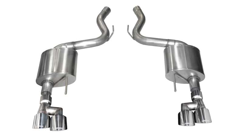 CORSA Performance — Corsa 18-19 Ford Mustang 5.0L 3in Touring Axle-Back Dual Rear Exit 4in Polished Pro-Series T
Exhaust - view 1