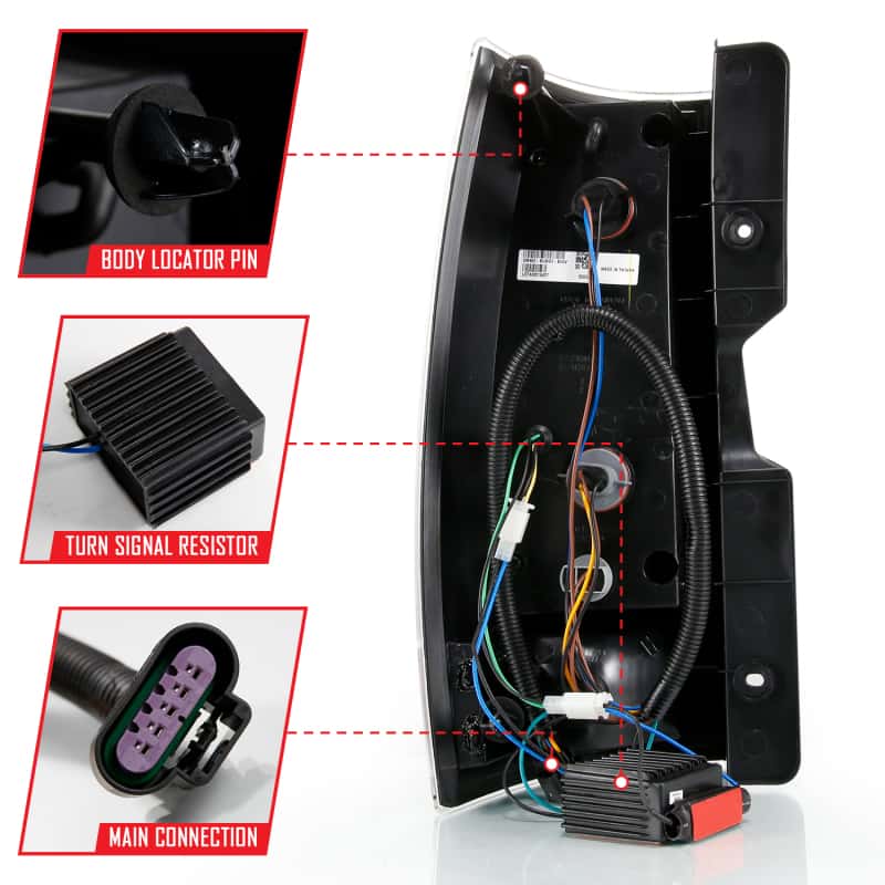 ANZO — ANZO 2007-2014 Chevy Tahoe LED Taillight Plank Style Black w/Clear Lens - view 13
