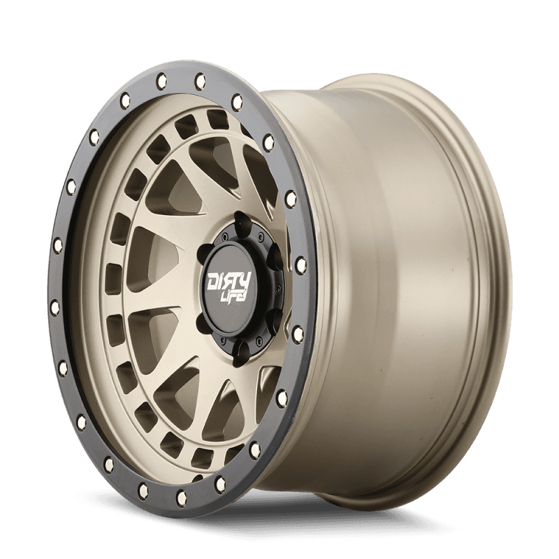 Dirty Life — Dirty Life 9311 Enigma Pro 17x9/5x127 BP/-12mm Offset/71.5mm Hub Satin Gold Wheel - Beadlock - view 2