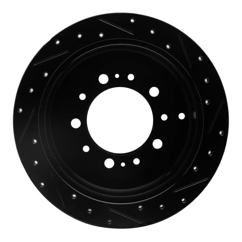 R1 Concepts — R1 07-22 Lexus LX570 Rear Left Drilled & Slotted Black Brake Rotor
R1 Brake Rotor Drill - view 5