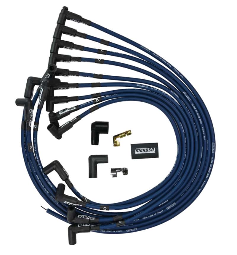 Moroso — Moroso Chevrolet Small Block Ignition Wire Set - Ultra 40 - Unsleeved - HEI - Under Header - Blue - view 1