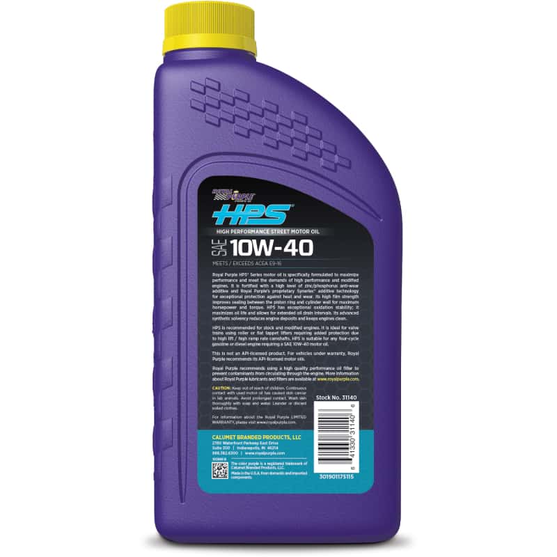 Royal Purple — Royal Purple HPS Synthetic High Performance Street 10W40 Motor Oil - 1 Quart
Engine Oil - view 2