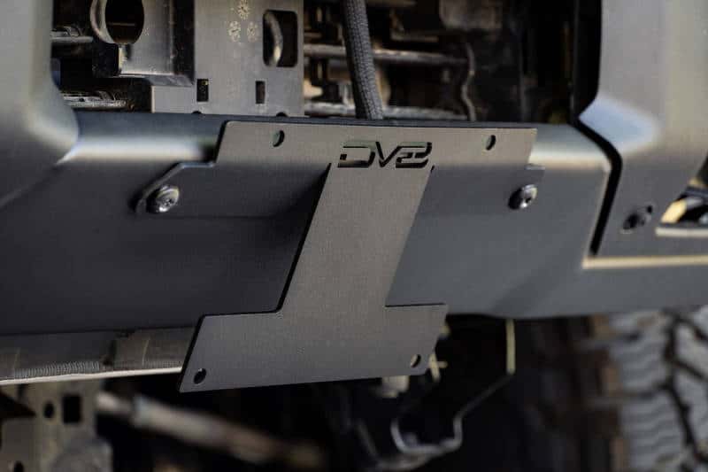 DV8 Offroad — DV8 Offroad 21-22 Ford Bronco Factory Front Bumper Licence Relocation Bracket - Front
License Bracket - view 8
