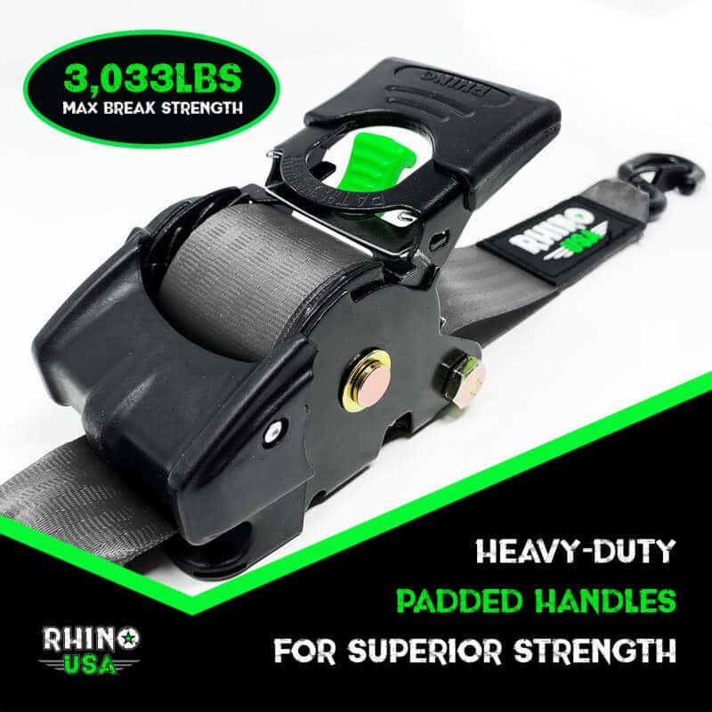 Rhino USA — Rhino USA Retractable Ratchet Straps (2Pk 2Inx10Ft) Gray
Tie Strap - view 2