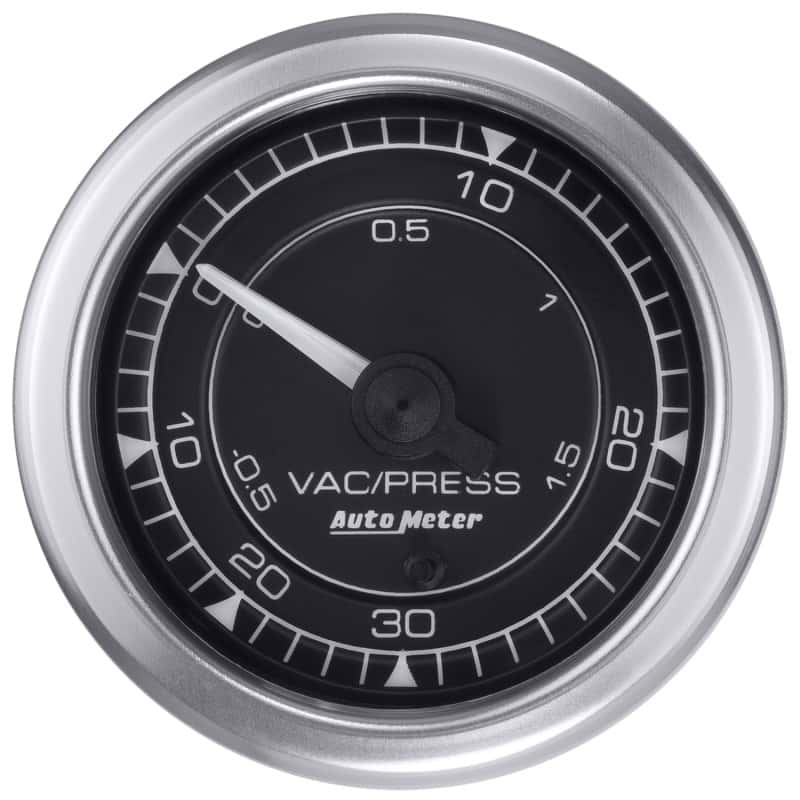 AutoMeter — Autometer Chrono 2-1/16in 30INHG-30PSI Vacuum/Boost Gauge
GA 2" BST 30PSI S CH - view 1