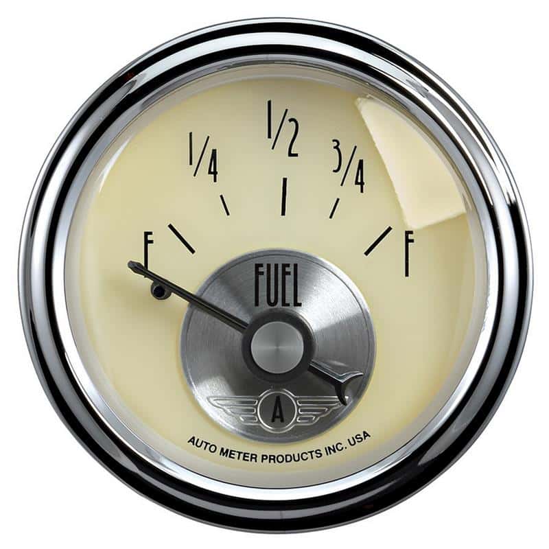 AutoMeter — AutoMeter Gauge Fuel Level 2-1/16in. 0 Ohm(e) to 90 Ohm(f) Elec Prestige Antique. Ivory
2-1/16" FUEL LEVEL, - view 1
