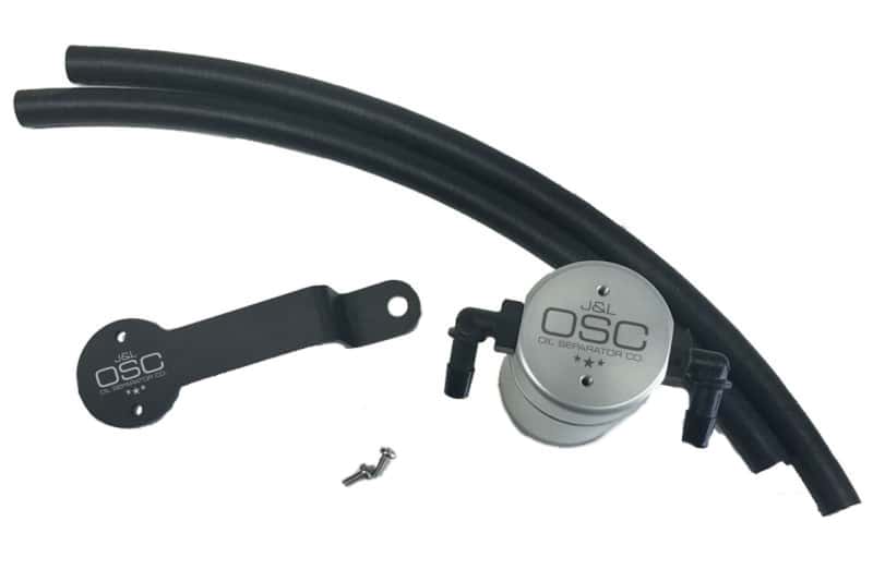 J&L — J&L 13-19 Ford Fusion 2.0L EcoBoost Passenger Side Oil Separator 3.0 - Clear Anodized
Oil Separator - view 1