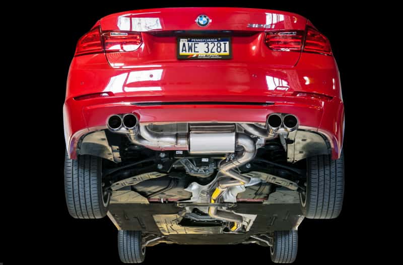 AWE Tuning — AWE Tuning BMW F3X N20/N26 328i/428i Touring Edition Exhaust Quad Outlet - 80mm Chrome Silver Tips
Touring Exhaust - view 2