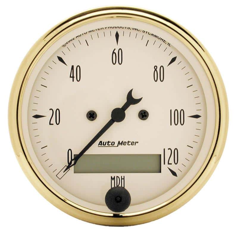 AutoMeter — AutoMeter Gauge Speedometer 3-1/8in. 120MPH Elec. Prog. W/ Lcd Odo Golden Oldies
3-1/8" SPEEDO, 120 M - view 1