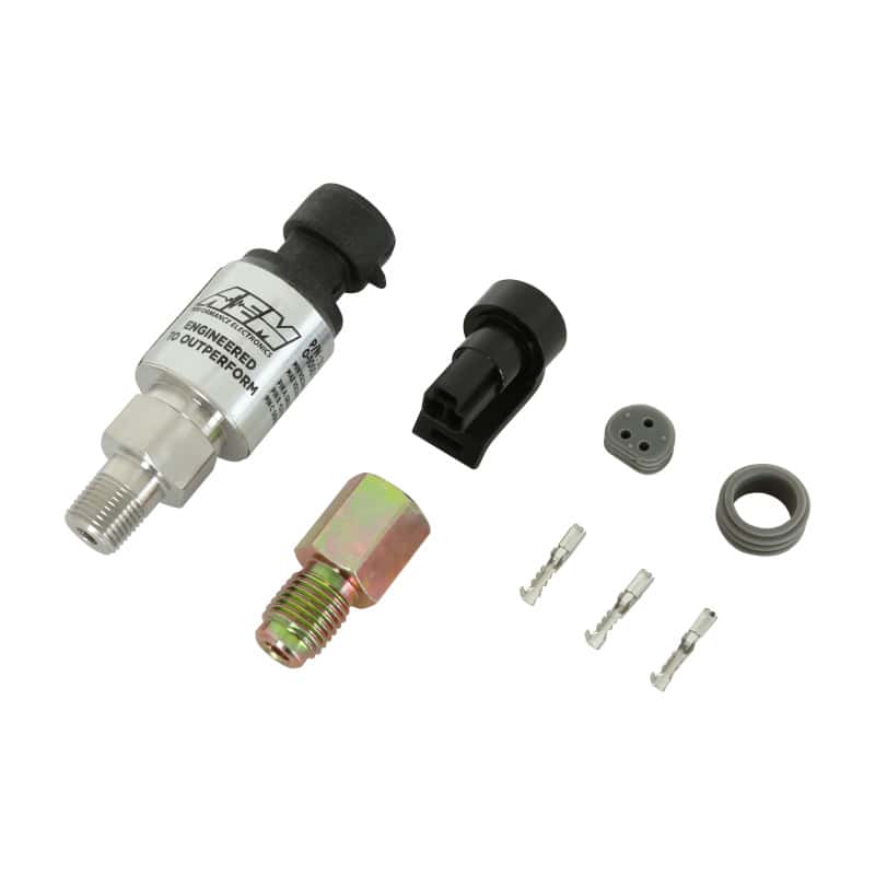 AEM — AEM 1000 PSIg Stainless Sensor Kit - 1/8in NPT Male Thread to -4 Adapter
Sensors/Connectors
Sensor Kit - view 2