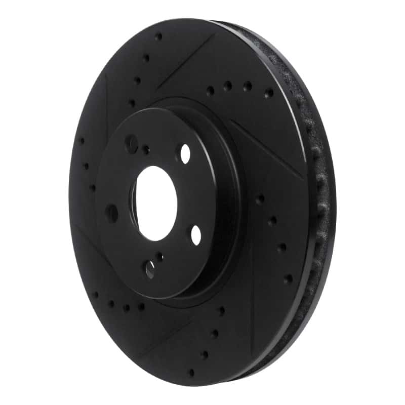 R1 Concepts — R1 94-99 Toyota Celica Front Left Drilled & Slotted Black Brake Rotor
R1 Brake Rotor Drill - view 2