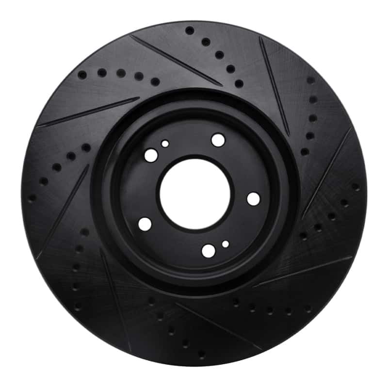 R1 Concepts — R1 03-06 Mitsubishi Lancer Front Left Drilled & Slotted Black Brake Rotor
R1 Brake Rotor Drill - view 5