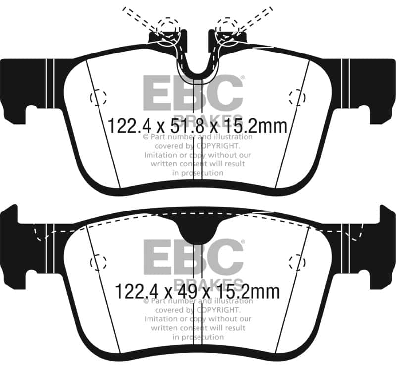 EBC — EBC 2017+ Volvo S90 2.0L Turbo Ultimax2 Rear Brake Pads
Disc Brake Pad - view 1