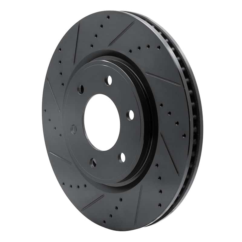 R1 Concepts — R1 07-24 Infiniti QX56 Front Left Drilled & Slotted Black Brake Rotor
R1 Brake Rotor Drill - view 2