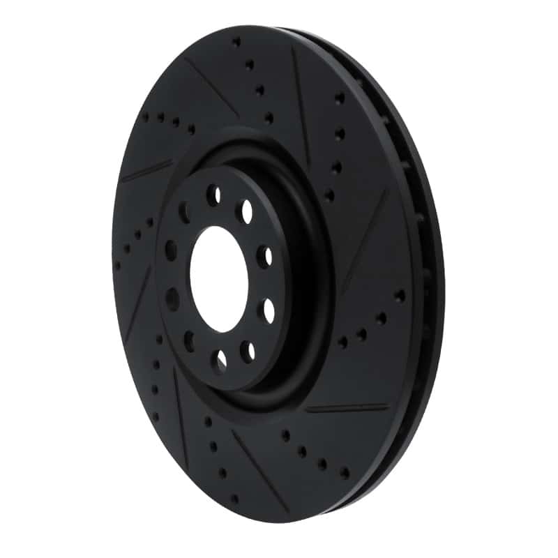 R1 Concepts — R1 2017-2025 Alfa Romeo Stelvio Front Right Drilled & Slotted Black Brake Rotor
R1 Brake Rotor Drill - view 2