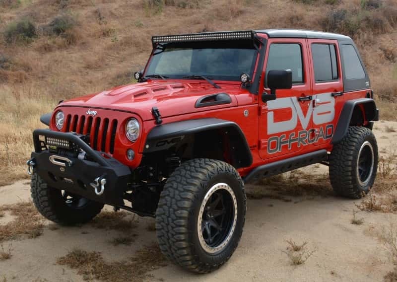 DV8 Offroad — DV8 Offroad 07-18 Jeep Wrangler JK Metal Heat Dispersion Hood - Primer Black - view 12