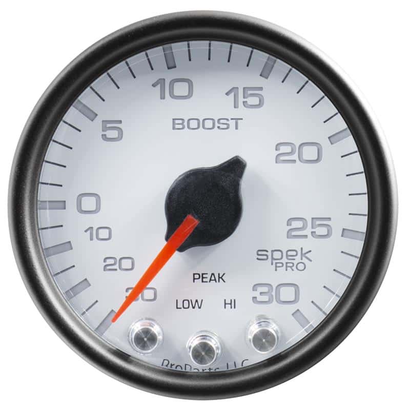 AutoMeter — Autometer Spek-Pro Gauge Vac/Boost 2 1/16in 30Inhg-30psi Stepper Motor W/Peak & Warn White/Black
GA 2" BST 30 WCB SPK - view 2