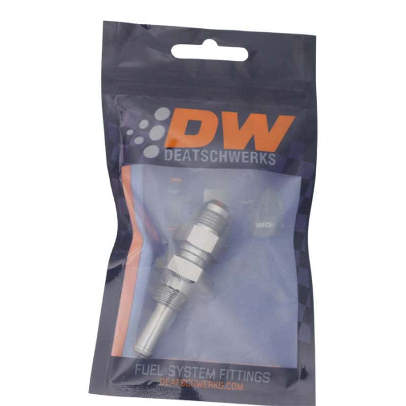 DeatschWerks — DeatschWerks 6AN Male Flare to Straight 5/16in Single Hose Barb - Anodized DW Titanium
Lines & Fittings - view 2